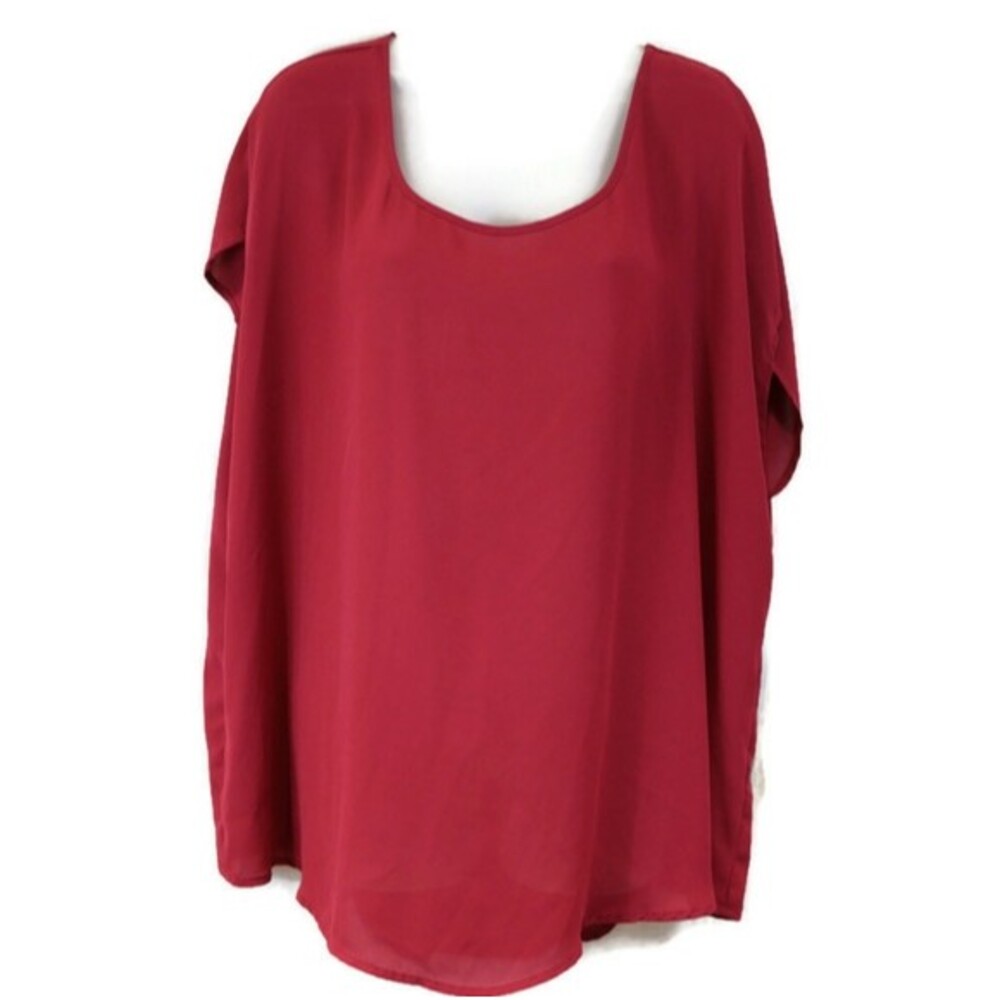 Torrid Plus Size 2 Hot Pink Fuchsia Top - Semi Sheer Cage Back Short Sleeve